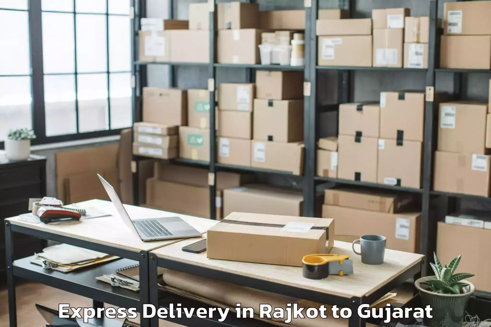 Discover Rajkot to Kosamba Express Delivery